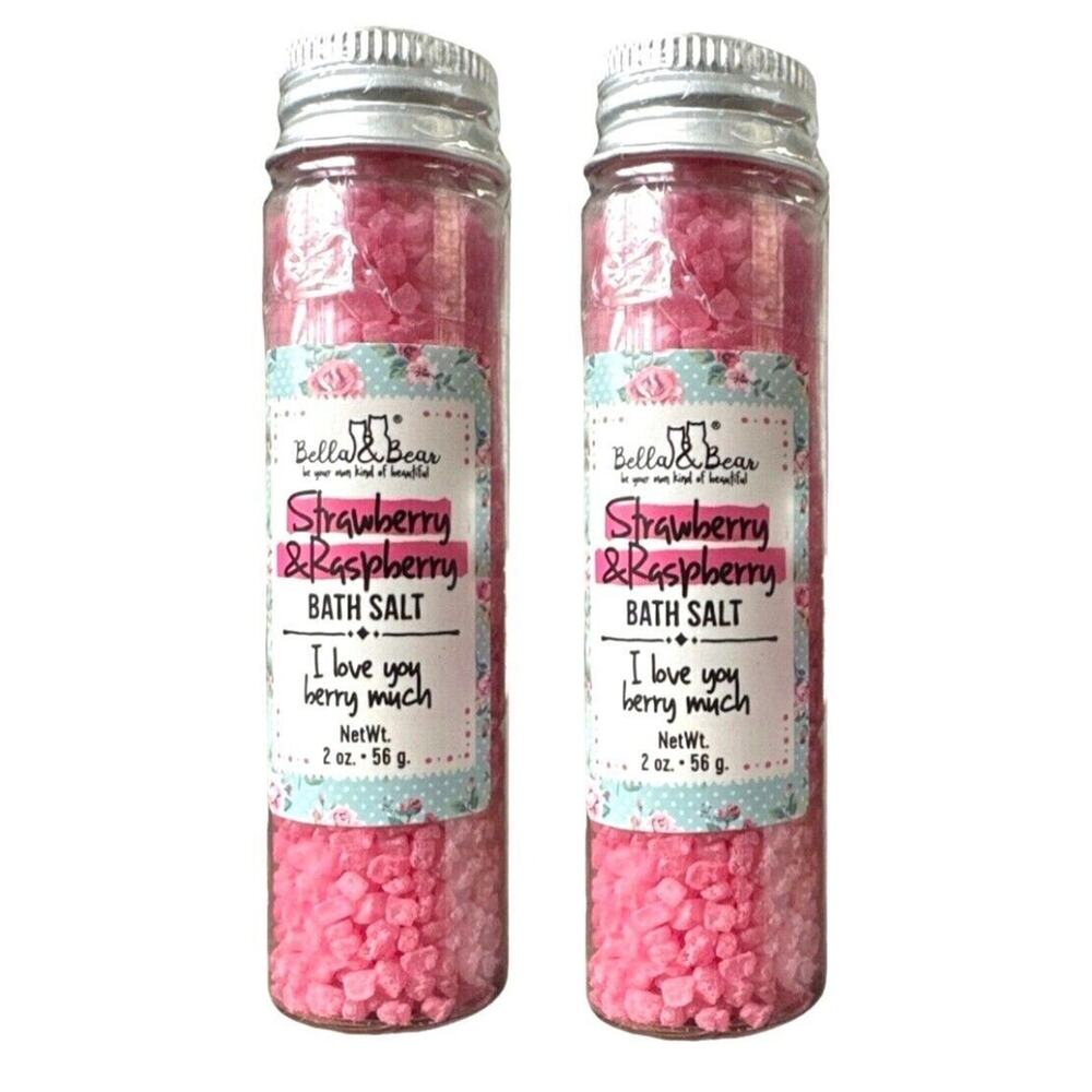 2 Pack Bella Bears Unicorn Dreams Strawberry & Raspberry Bath Salt 2oz Each